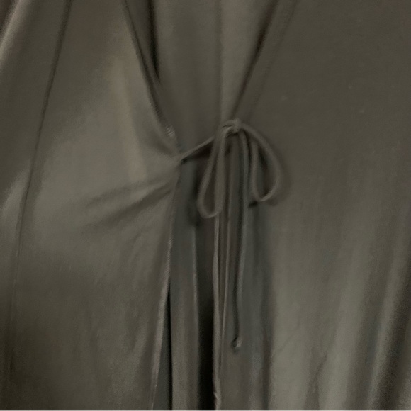 🆕 Black Sexy Wrap Robe Jersey Knit Women’s Medium Tie Waist Lace Trim Sleepwear - Picture 5 of 9